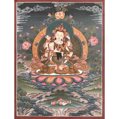 Vajrasattva Yab Yum Thangka (Thangka sans brocart)