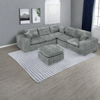 Canapé modulaire confortable en forme de L pour la maison