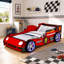 Cadre de lit de voiture de course pour enfants, conception de voiture de course de formule Speedster avec lumières à DEL-133880489
