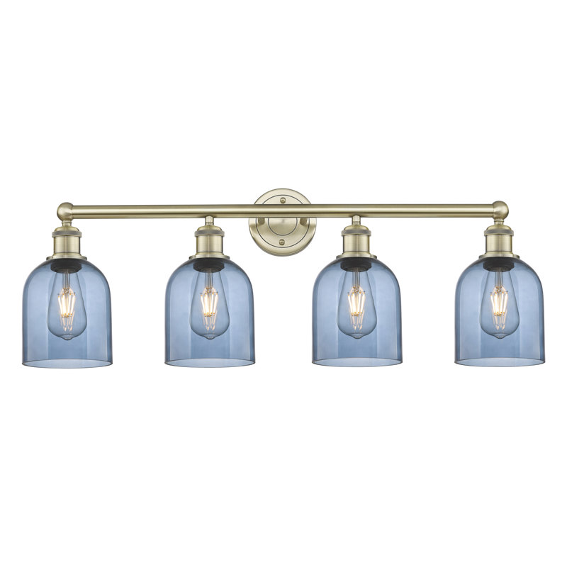 Odaniel 4 - Light Dimmable Vanity Light, Princess Blue, Antique Brass