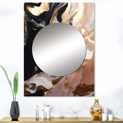 Ocean Waves Fluidité en marbre V - miroir en marbre, miroir mural décoratif moderne, impression d'art en métal