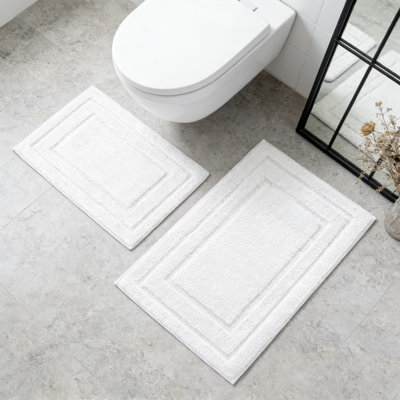 Ensemble de tapis de salle de bain super doux, tapis de bain en microfibre antidérapant absorbant, tapis de sol à poils longs lavable à la machine pour la salle de bain et la chambre à coucher