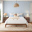 Cadre de lit plateforme écologique en bambou naturel, de style japonais-898012937-898012938