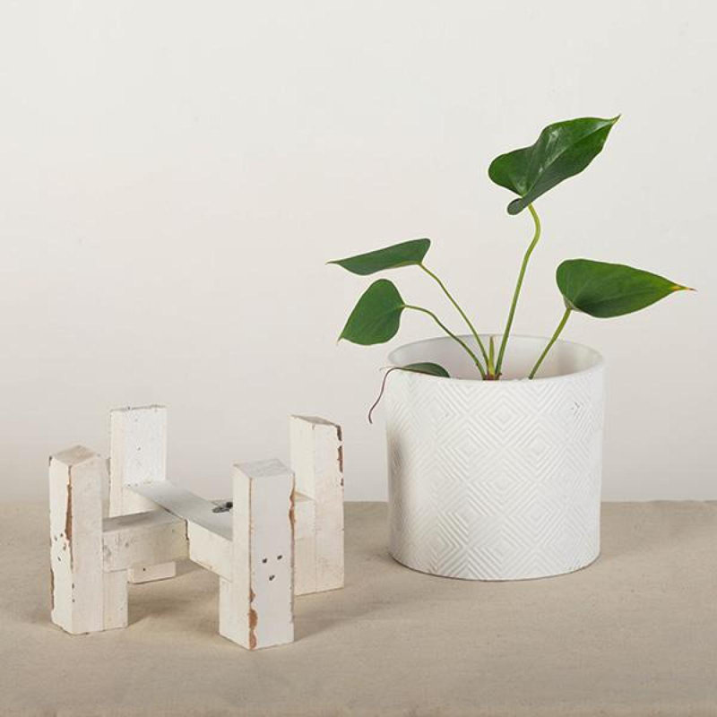 Support à plantes en bois, Blanc