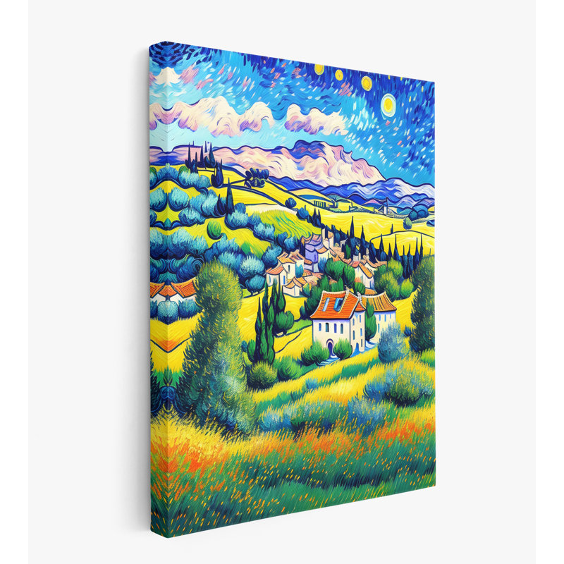Village dans les hauteurs de Provence I, H 40 po x l 30 po