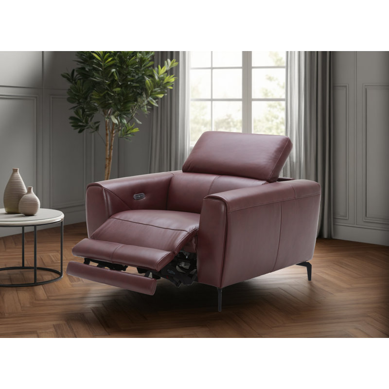 Milan Upholstered Power Recliner, Merlot