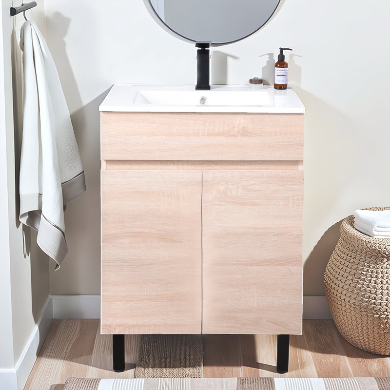 Meuble-lavabo simple autoportant 24 po Modern Mood Grain, Beige