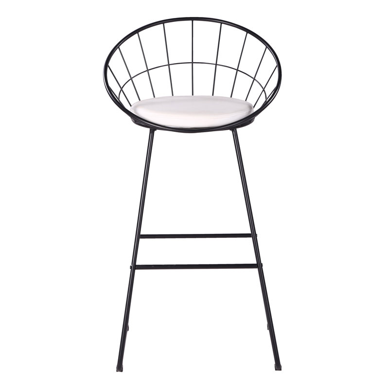 Alize Bar Stool, Black/White, Bar Stool (29.5" Seat Height)