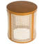 Table d'appoint ronde de 40 cm (15,7 pouces) avec motif tissé, teinte ocre, facile à assembler et à utiliser. Table en bois, surface, couleur, facile d'entretien.