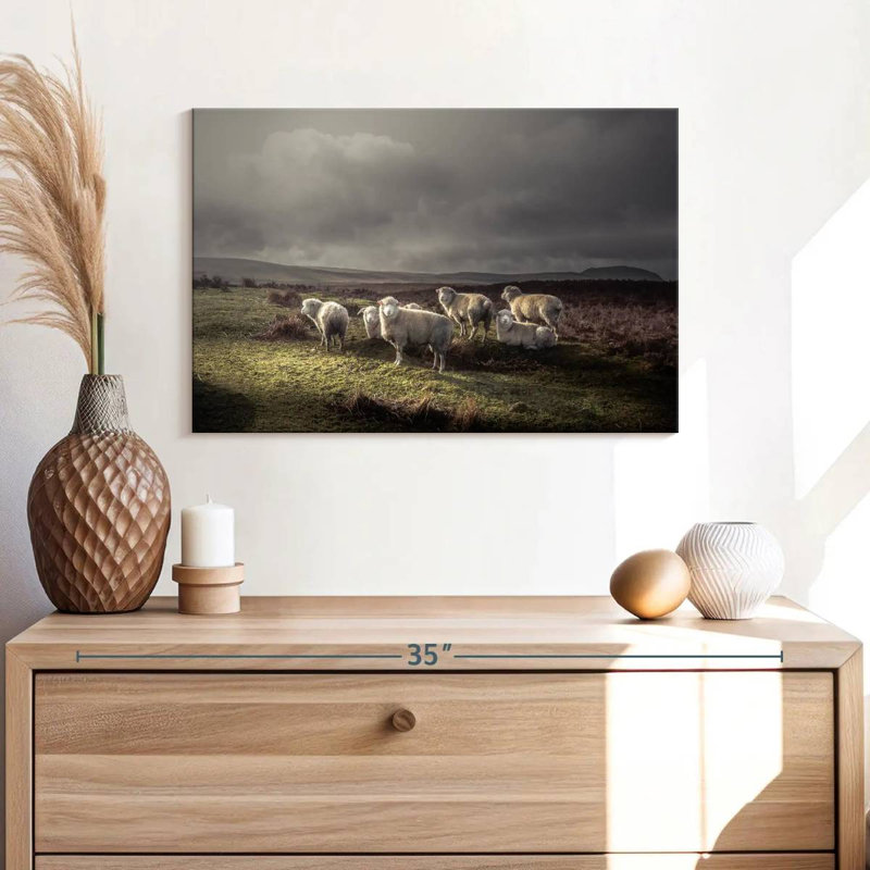 Brampt Storm Grazing Sheep, 16" H x 24" W