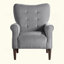 Fauteuil en velours rembourré avec dossier capitonné-691396636