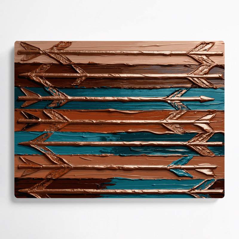 Art mural brun en métal Southwestern, H 24 po x l 36 po