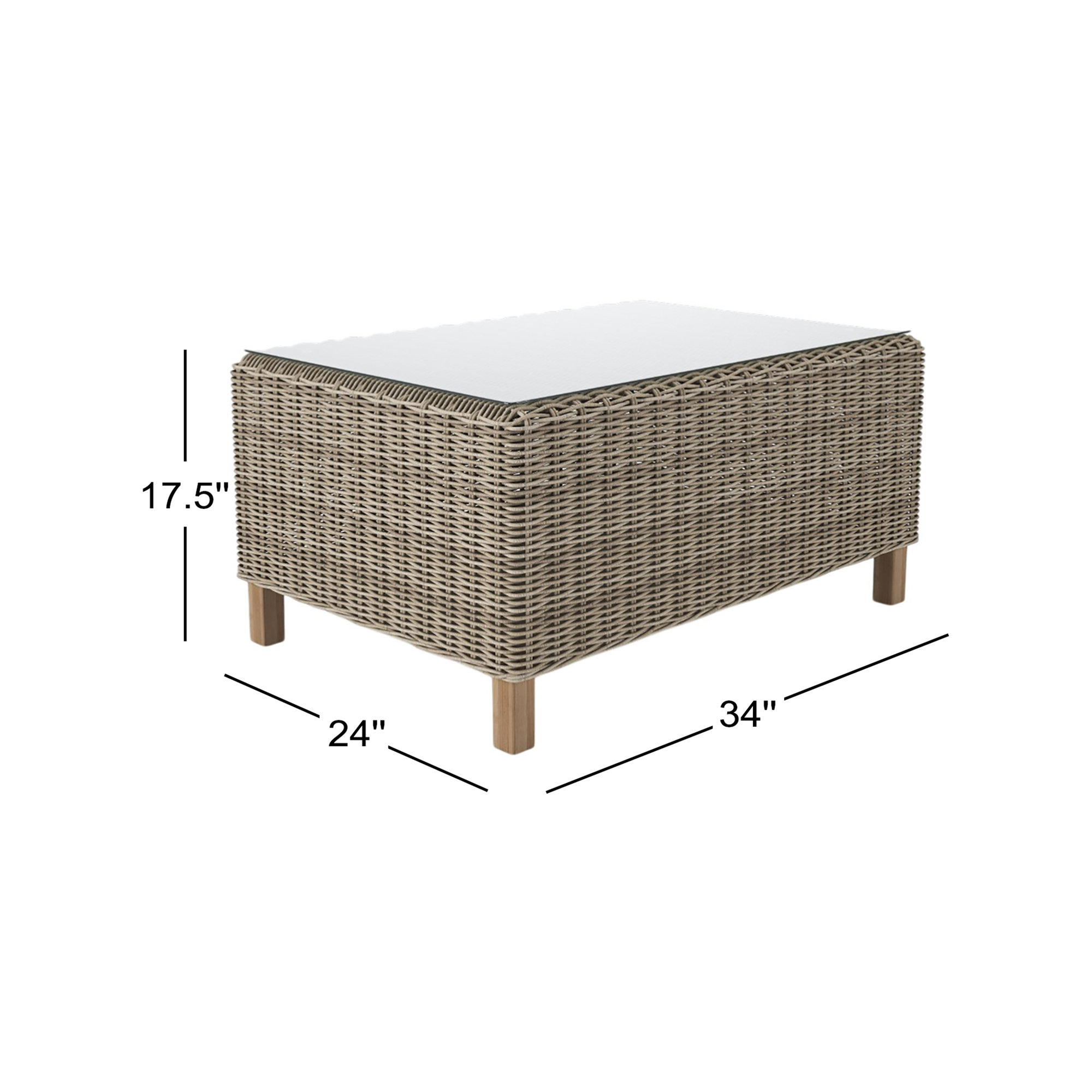 Kells 34'' Glass Outdoor Coffee Table