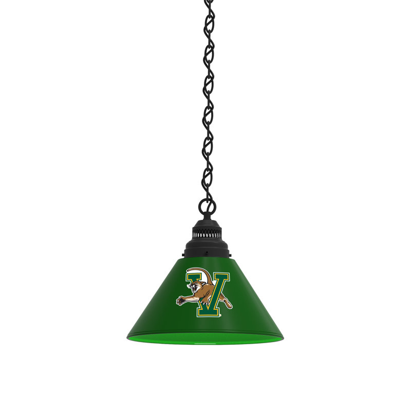 1 - Light Single Pendant, Black, Vermont Catamounts
