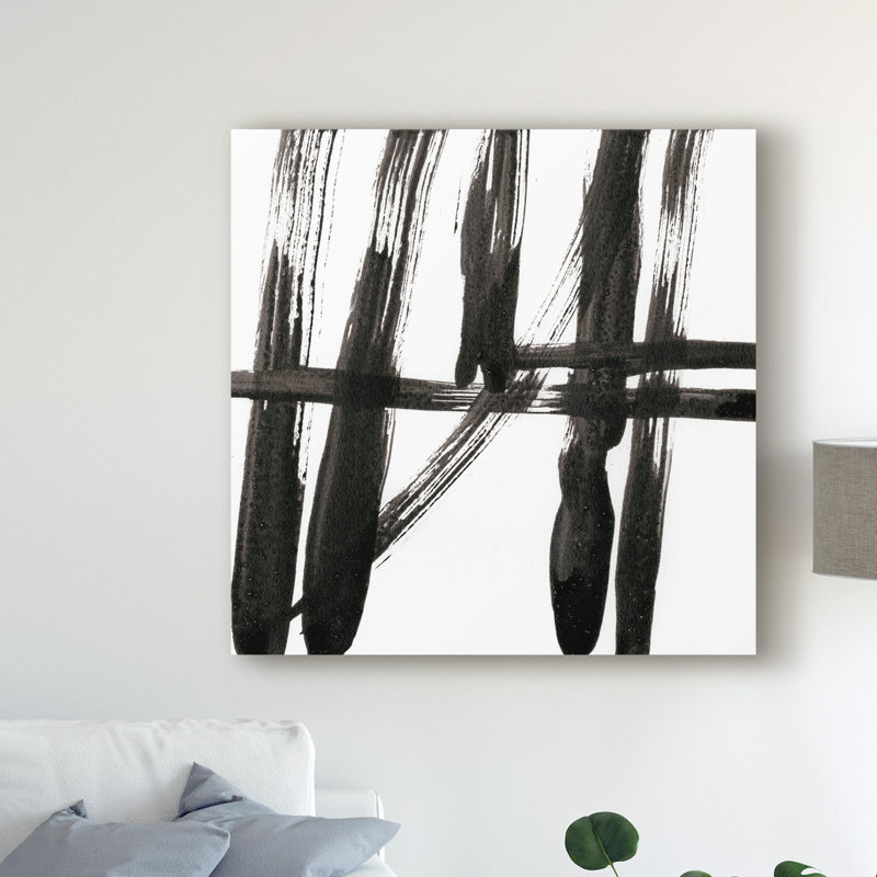 « linear expression iv », reproduction de peinture à l’acrylique sur toile tendue, H 18 po x l 18 po x P 2 po