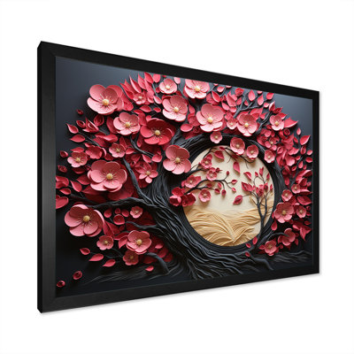 Élégant arbre floral orchidée rose et blanc I - arbre, art mural