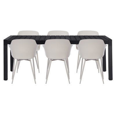 Koonce 6 - Person Patio Dining Set Extendable Rectangular Table