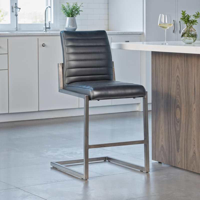 Tabouret de bar et de comptoir Doxie, Tabouret de comptoir (siège d’une hauteur de 24, Noir