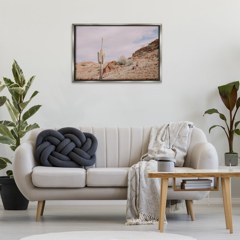 Toile flottante encadrée «The Climb Desertscape» par Wild Apple, Cadre flottant gris lustré, H 21 po x l 31 po