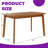 Mid-Century Modern 47" Solid Wood Dining Table, Light Brown Rectangular Kitchen Table for 4 with Easy Assembly