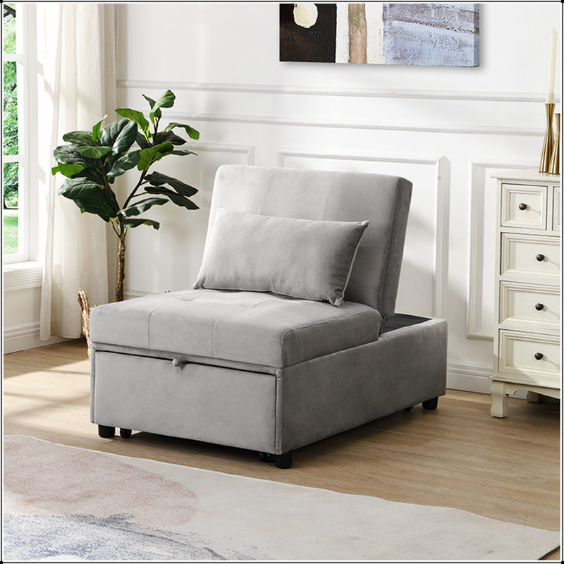 Repose-pieds rectangulaire capitonné en velours
