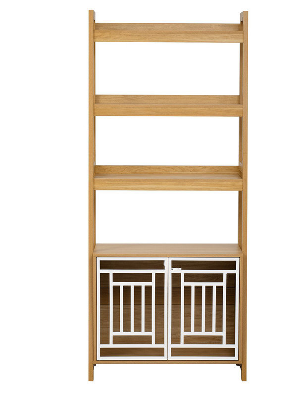 Grande étagère en bois avec rangement, bibliothèque pour chenil pour chien, bibliothèque pour chien 2 en 1