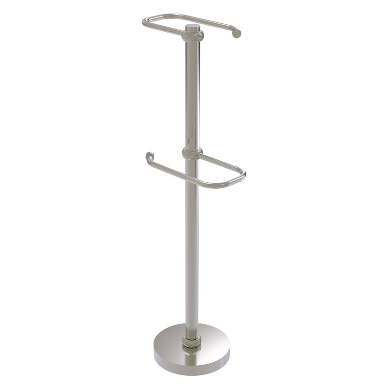 Porte-papier hygiénique sur pied 2 rouleaux, Nickel satiné