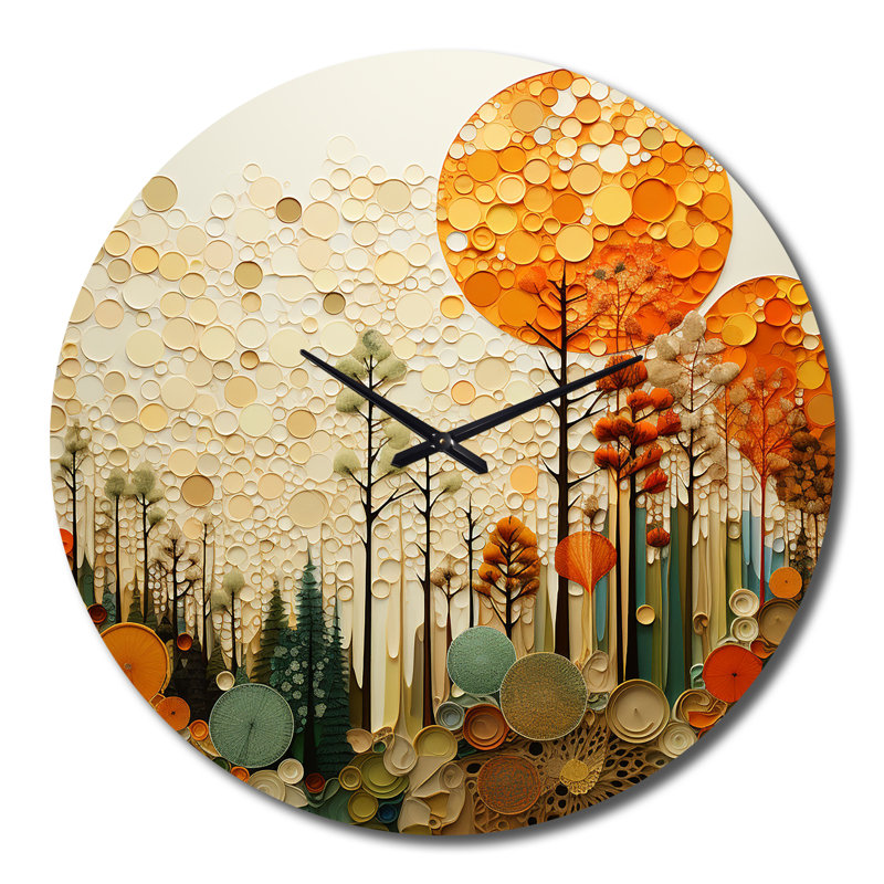 Hardedge Art Earthy Euphony VII - Horloge murale abstraite, Très grand