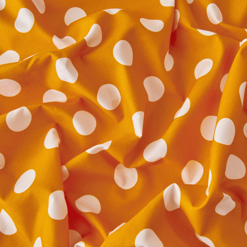 Twin Orange Polka Dot Microfiber Sheet Set