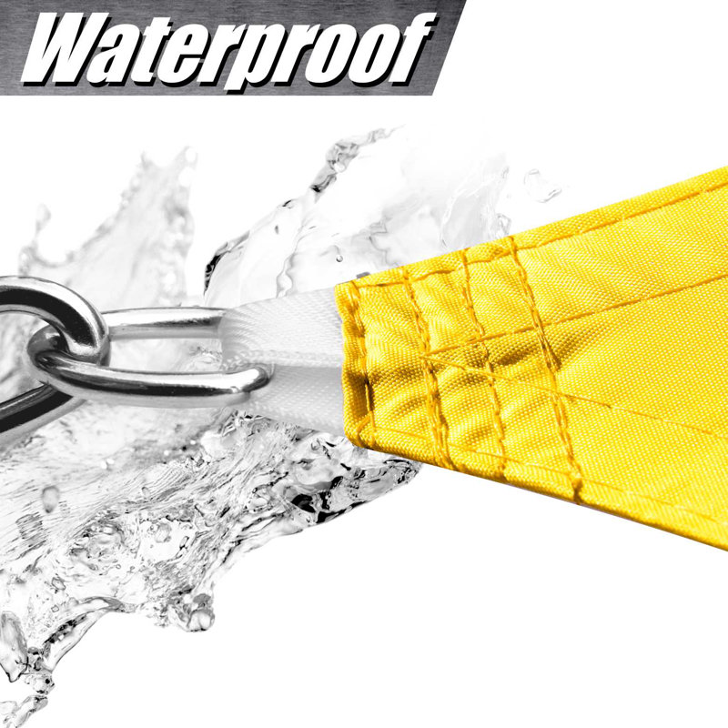 Large Yellow Waterproof Triangle Patio Shade Sail