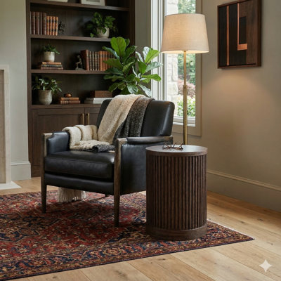 Graelynn Round Pedestal - Brown