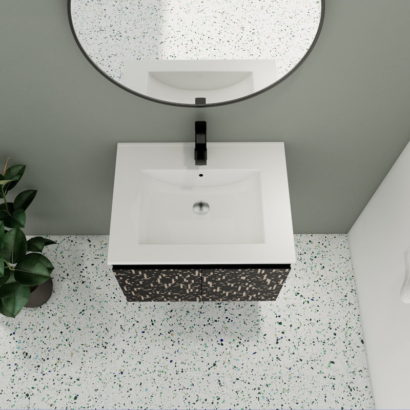 Harbine 24.47'' Single Bathroom Vanity with Ceramic Top