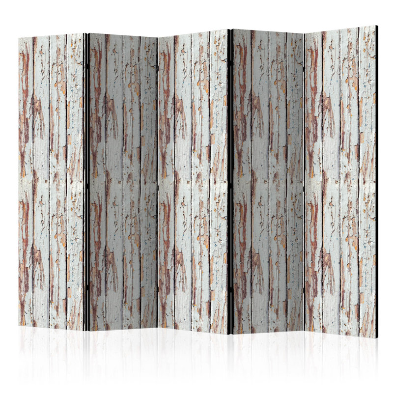 Grytsje 225cm W x 172cm H 5 - Panel Solid Wood Folding Room Divider