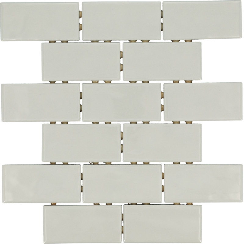 Itona Tile 2 x 4 Ceramic Brick-Joint Mosaic Tile (12 PC Per Carton) (9.96 SQFT Per Carton), Ideal Gray