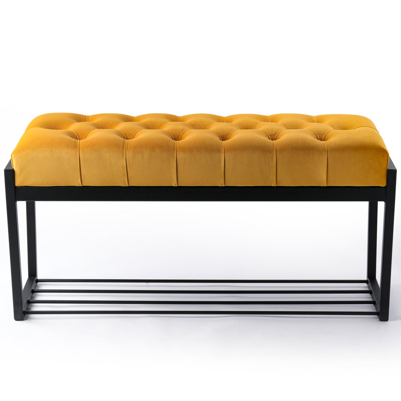 Erdit Velvet Upholstered Storage Bench, H40 x W100 x D30cm