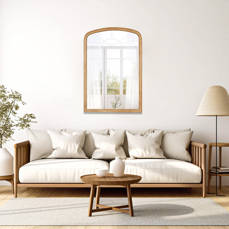 Chadwood Solid Wood Arch Mirror, 36'' x 24'', Natural Wood
