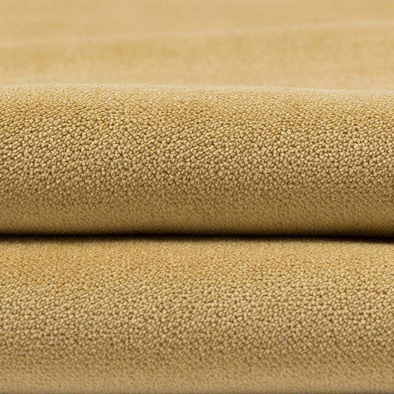 Emma-Louise Velvet Solid Colour Bedspread with Pillow Shams Included, Ochre Yellow