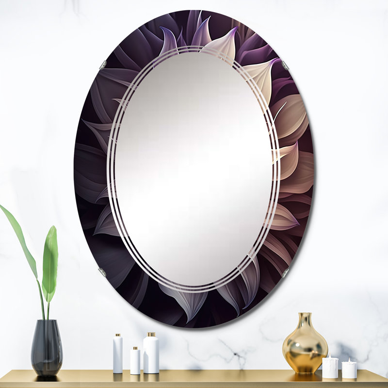 Miroir mural qualiyah mauve fleur dahlia II, 36 po x 24 po