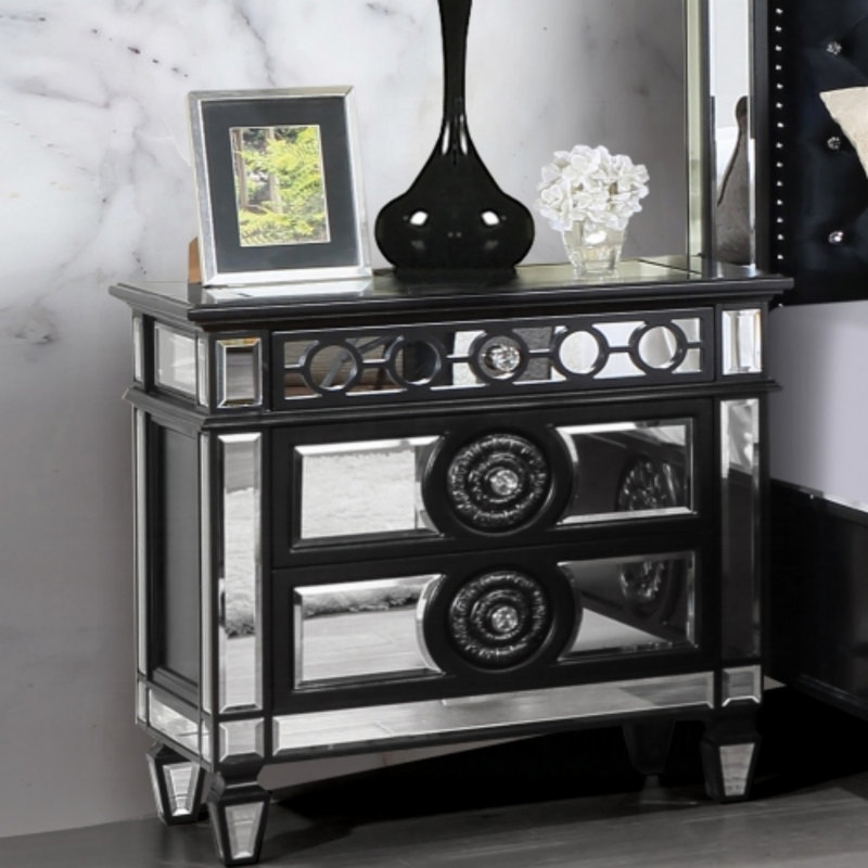 Tables de chevet, Noir / argent