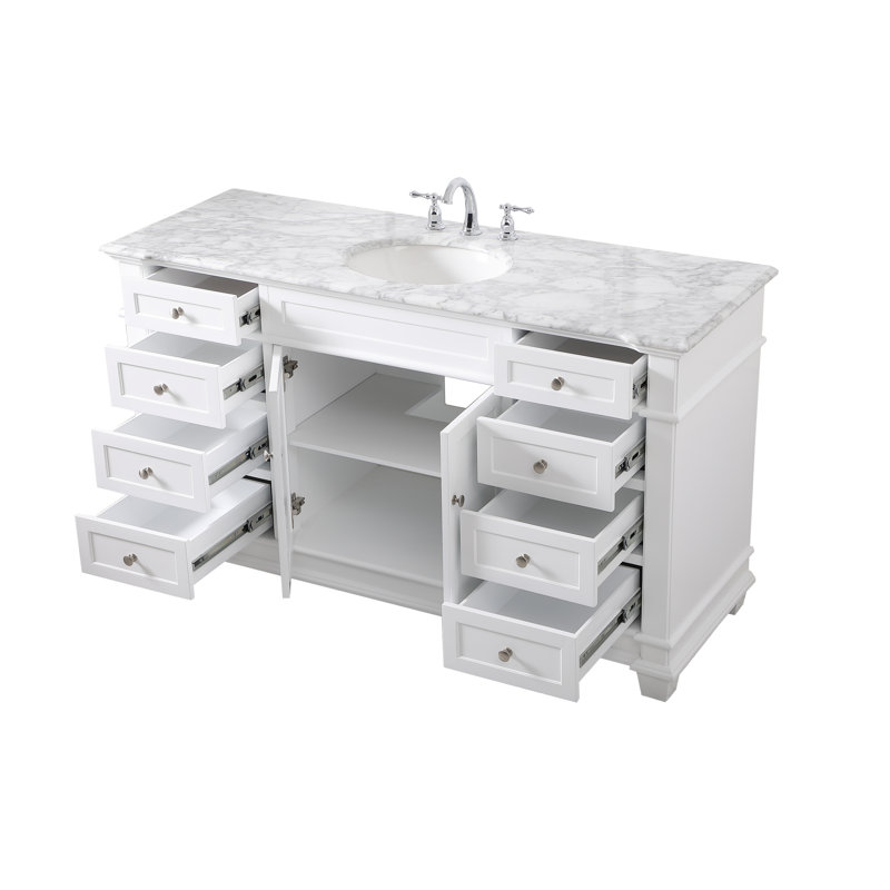 Lydie 60" Single Bathroom Vanity Set, White