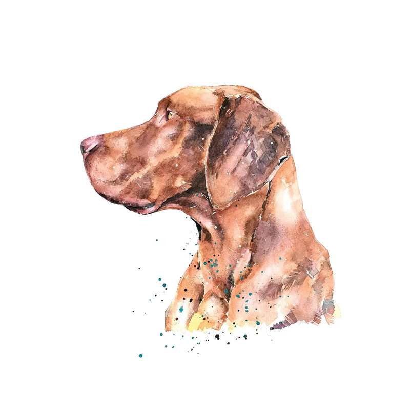 Vizsla The Thinker - Painting on Canvas, 66.04 cm H x 66.04 cm W x 1.91 cm D, Wrapped Canvas