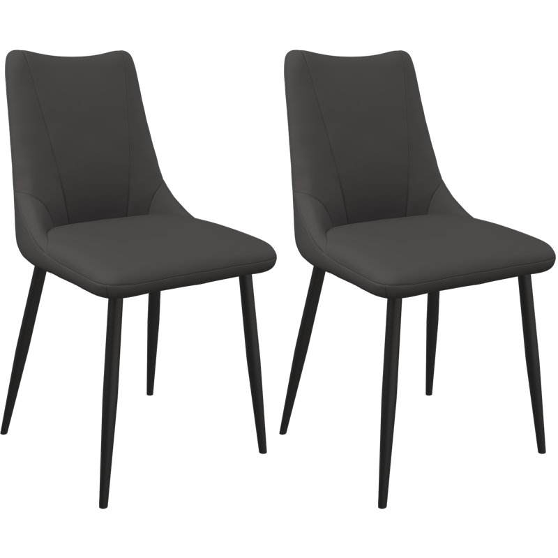 Bella Leather Dining Chair, Dark Grey