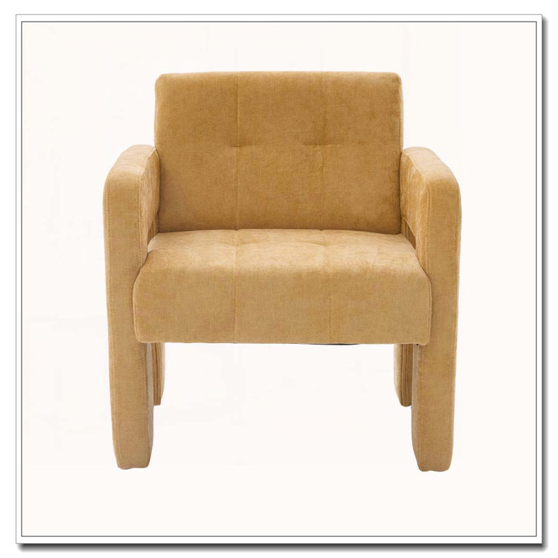 Fauteuil rembourré, Jaune moutarde