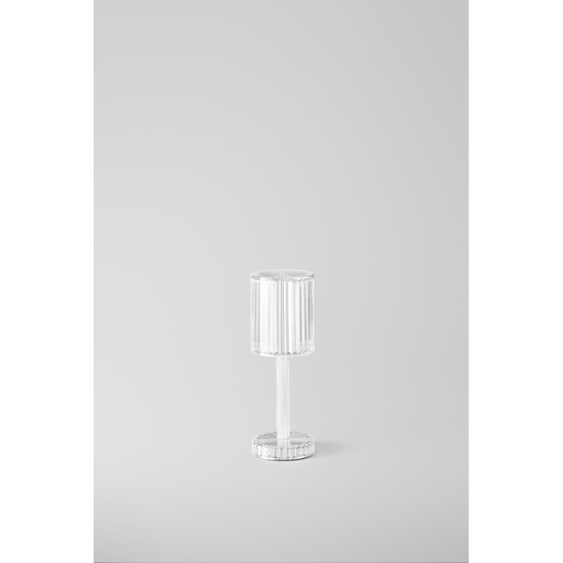 Lampe de table cylindrique en résine Gatsby, Cristal
