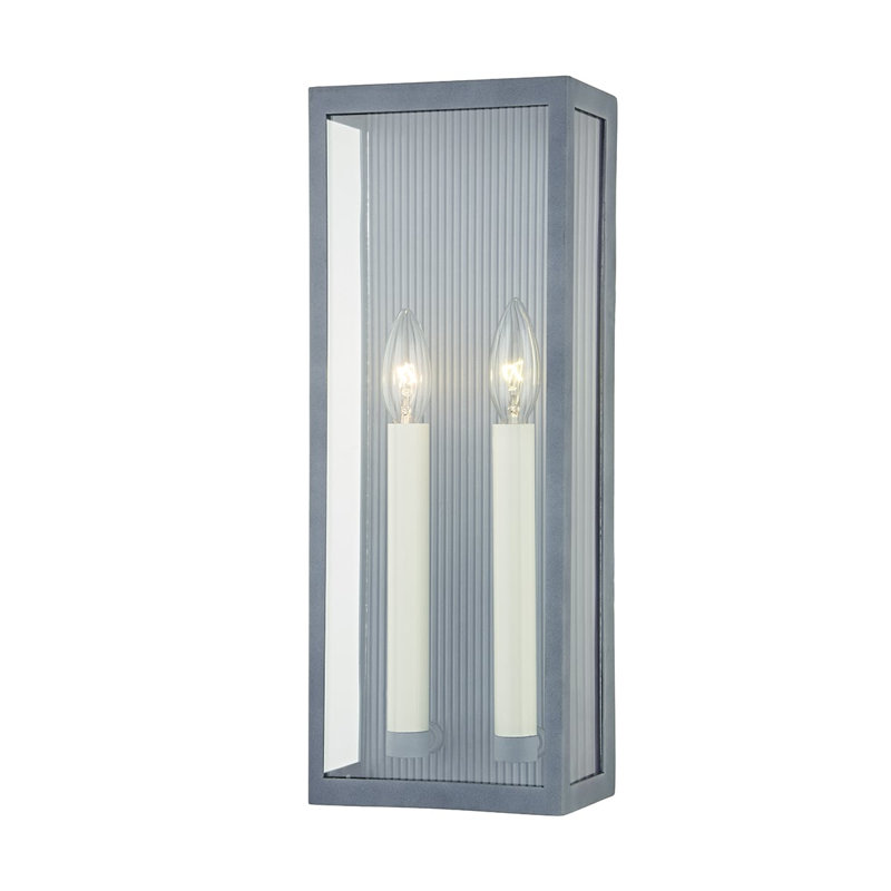Wall Light, Weathered Zinc, 17" H x 6.5" W x 4" D