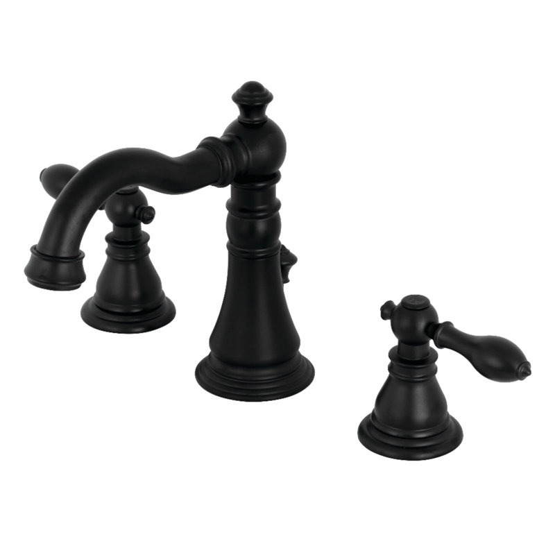 Robinet de salle de bain espacé Kingston, Noir mat