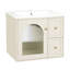 Meuble-lavabo 24 po: fixé au mur pour les petits espaces, lavabo en céramique, 1 porte à fermeture douce, 2 tiroirs profonds, peu encombrant, installation rapide, trop-plein Modern Decor 2, rangement pour porte en verre, assemblage, look