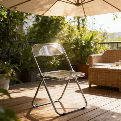 18.5"W Stackable Acrylic Folding Chair