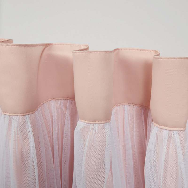Rose Blush Polyester Blackout and Sheer Curtain Panels