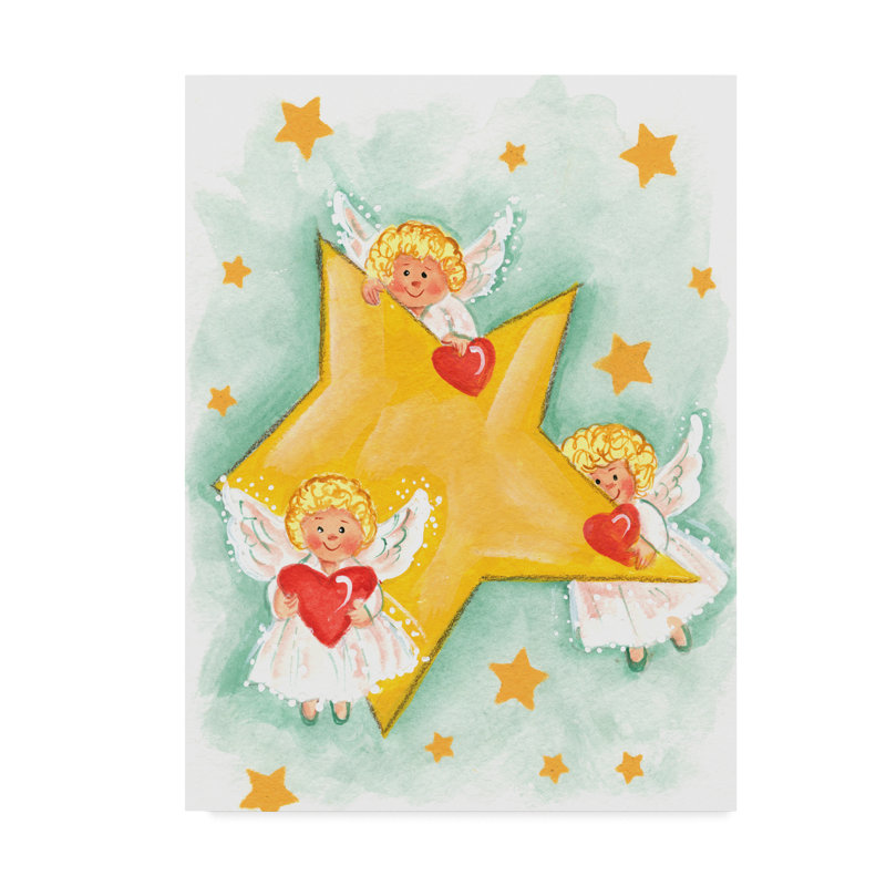 «Angels and Stars», art sur toile, H 47 po x l 35 po x P 2 po